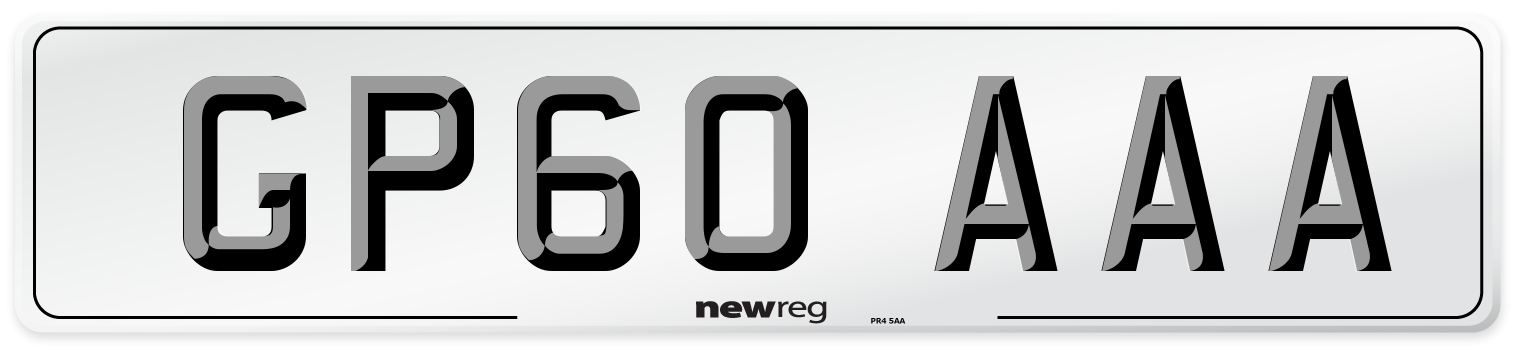 GP60 AAA Number Plate from New Reg
